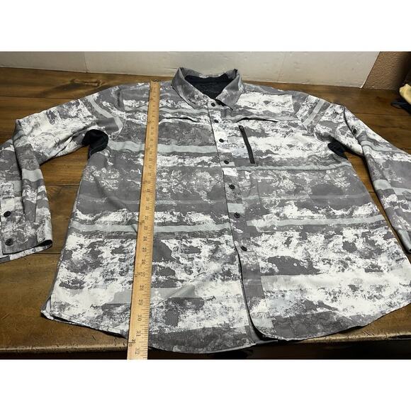 PELAGIC Eclipse Pro Series Guide Shirt 2XL Gray Camo Button Up Long Sleeve - Picture 11 of 16